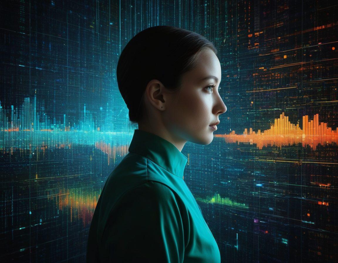 A mesmerizing collage of colorful data visualizations, including bar graphs, pie charts, and line graphs, intertwined with a glowing key symbolizing 'unlocking' insights. The background features a digital matrix with flowing binary code, representing the vast world of data. An inquisitive figure, surrounded by floating data elements, gazes at the visualizations with a look of discovery. Bright blues, greens, and oranges pop against a dark, tech-inspired background. super-realistic. vibrant colors. 3D.